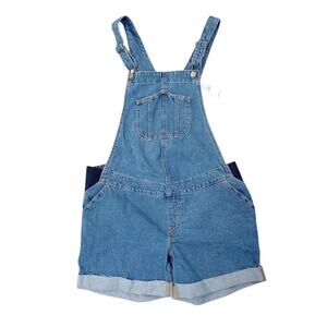 Old Navy Denim Maternity Bib Overalls Shorts Size Medium NWT